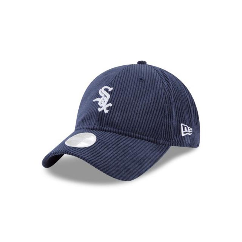 MLB Chicago White Sox Womens Corduroy 9Twenty Adjustable (LKW6200) - Blue New Era Caps